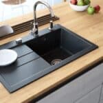 Granite composite sink in a kitchen