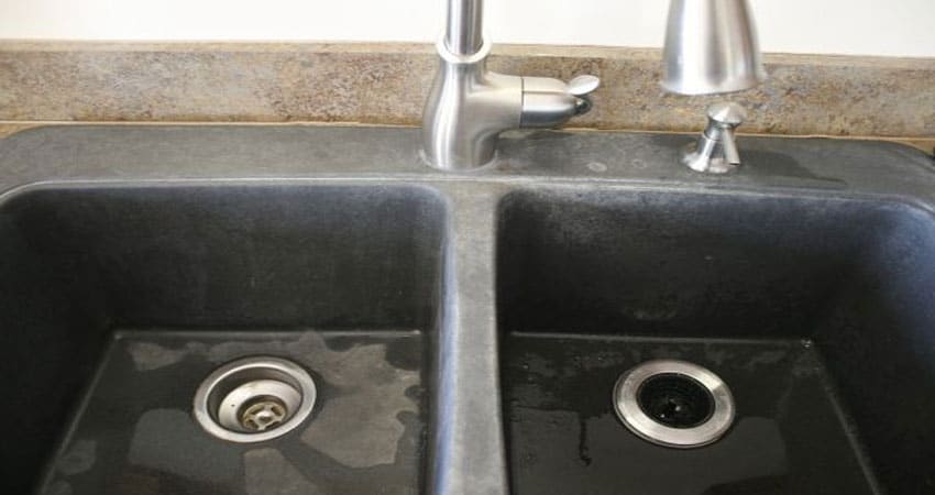 dirty granite composite sink